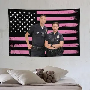 Tim Bradford American The Rookie Flag Wall Tapestry,Pink Eric Winter Wall Hanging Decor for Bedroom,3x5 Ft 100