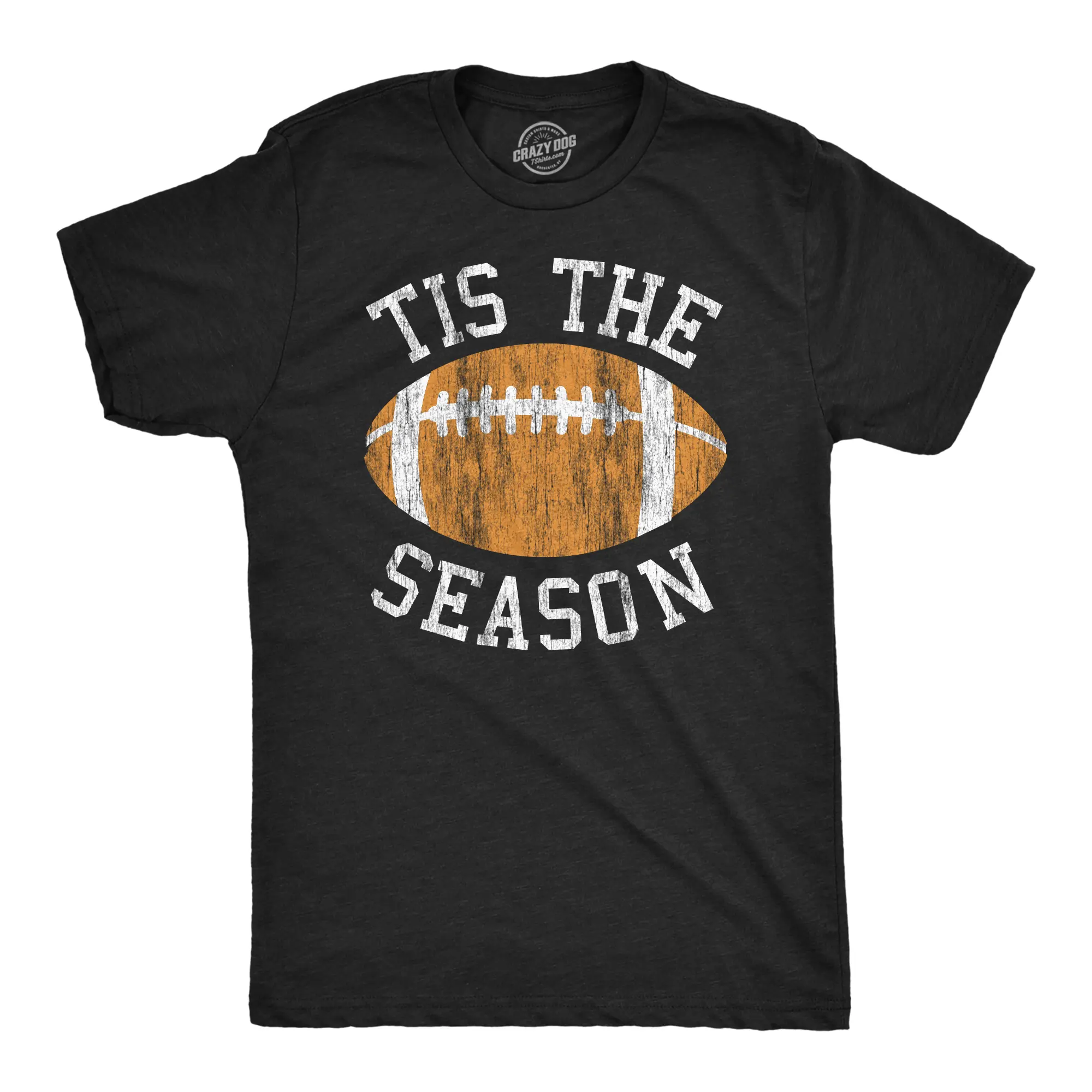 Mens Tis The Season T Shirt Funny Football Gridiron Lovers Tee for Guys Mens Funny T Shirts Cool Vintage Fashion T-Shirt Gift Classic Menswear Funny Football Short Sleeve Novelty Tees for Guys Black -