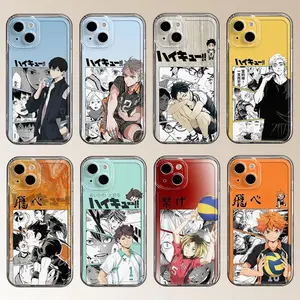 Colorful Background Haikyuu Hot Anime Phone Cases For iPhone 17 Promax Pro Air 16 Plus 15 14 13 12 Transparent Shockproof Protective Cover Gift For Birthday Christmas