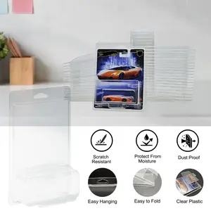 10/20/30/40/50Pcs Clear Foldable Model Car Display Protector Case , Dustproof Plastic Clamshell Compatible with HWP Car Culture Models 19x14.8x5cm