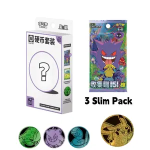 Chinese Pokemon TCG 151C Surprise Coin Set (3 Slim Packs + 1 Coin)