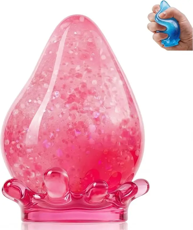 Blue & Pink Water Drop Malt Sugar Squishy Stress Ball, Soft Squeeze Sensory Fidget Toy for Daily Stress & Anxiety Relief, Ideal for Daily Play, Classroom Rewards, Birthday & Holiday Gifts for Kids Adults
