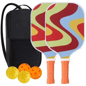 Kit - 2 Fiberglass Paddles & 4 Pickleballs
