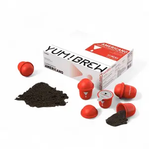 Yum!Brew Instant Freeze-Dried Coffee – Americano | Premium Yunnan Arabica Beans | 12 Servings (2g Each) | Americano | Cold & Hot Water Dissolvable Beverage | No Sugar | Low Calories |Travel-Friendly Mini Pods