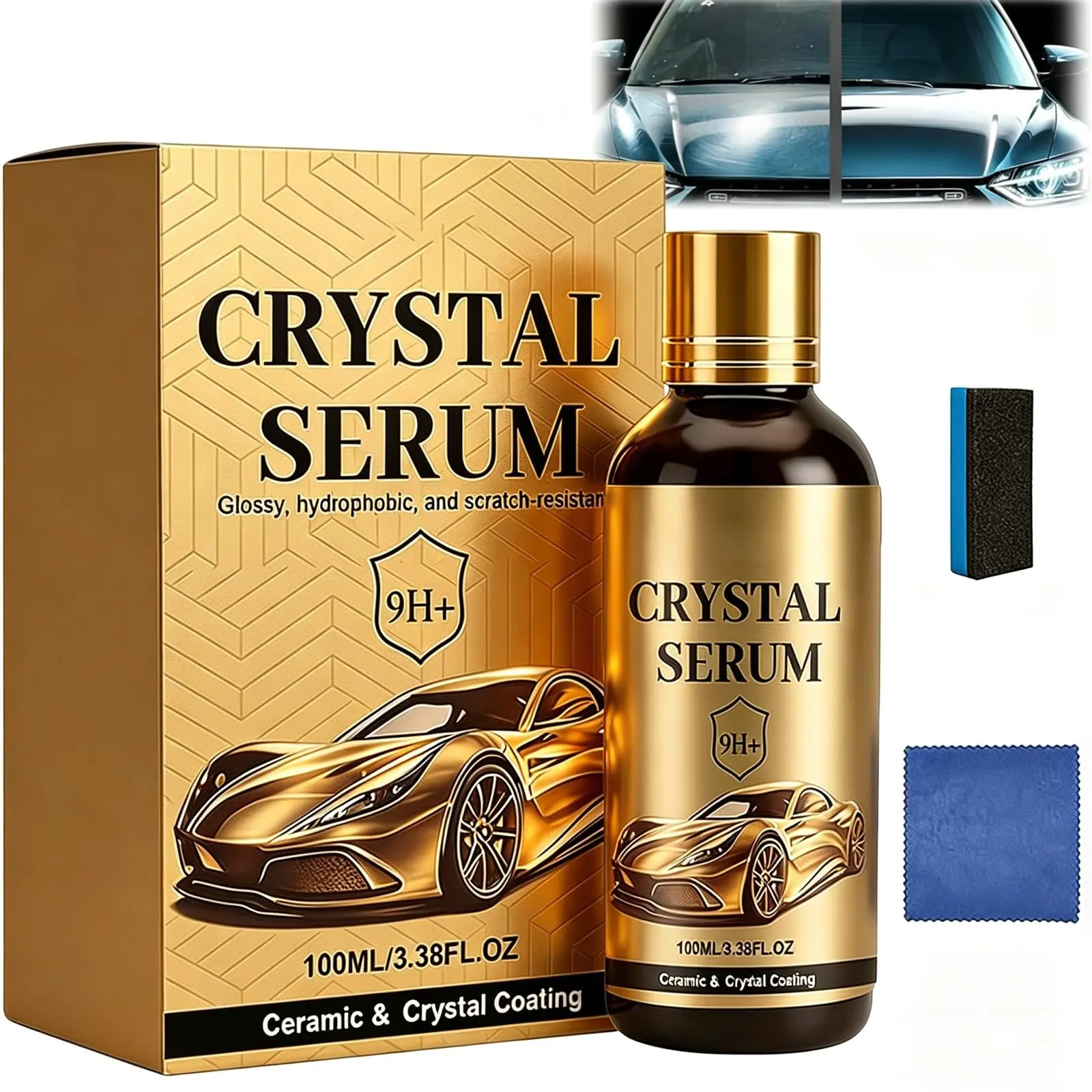 Ptz Crystal Serum 2026 New Model, Advanced Graphene Ceramic Protective Coating for Cars, Automotive Coating Agent, Automobile Coating Agent, 100ML, 9h Protection, Auto Detailing, Paint, Glass, Wheel Care