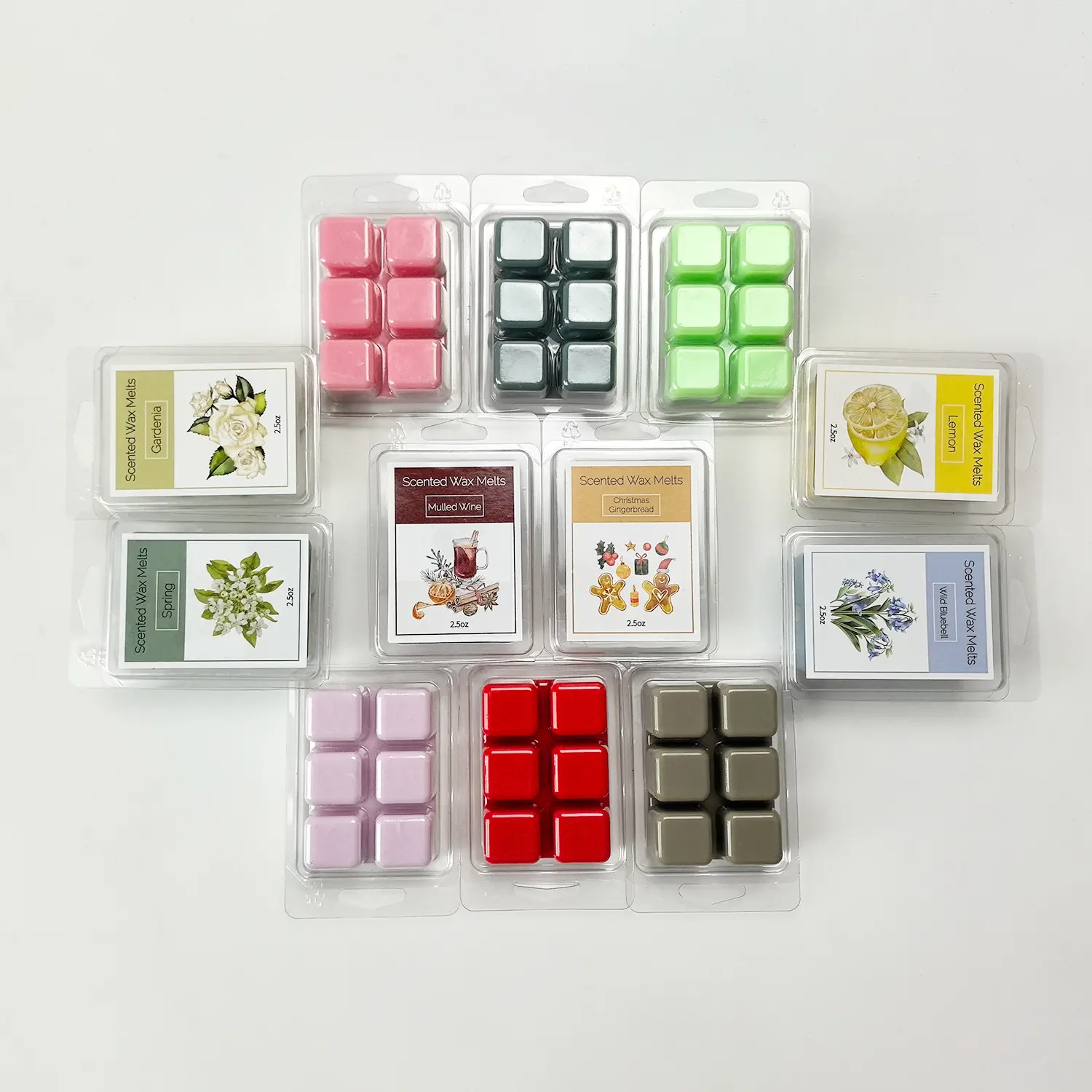 Natural Soy Wax Blocks, Wax Melts, Handmade DIY Decorations, Cinnamon Apple, Cedarwood, Jasmine & Lavender Scented Set, Perfect for Festive Home Aroma