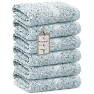 HomeBurg Luxe 6-Piece Hand Towel Set – Soft & Absorbent Cotton, Hotel Quality, Quick-Drying, Easy Care, 40 x 70 cm