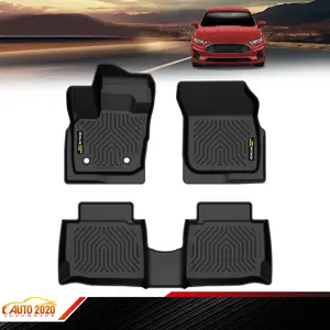 TP 3D Floor Mats Fit For 2017-2020 Ford Fusion Lincoln MKZ, All Weather Liners,Waterproof Non-slip 3PCS Black Upgraded Version