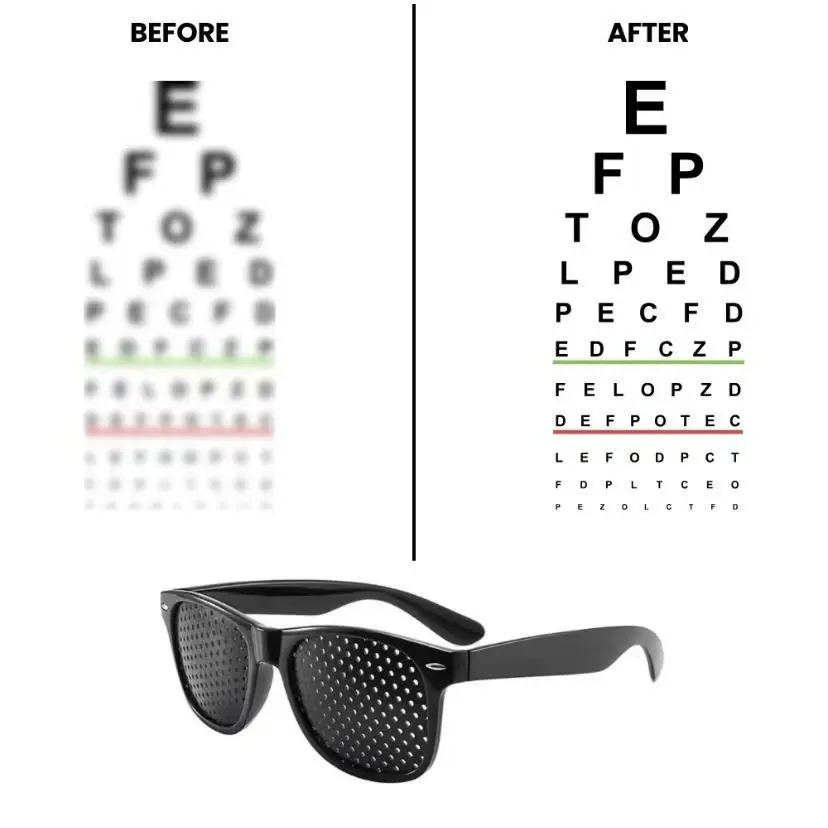 Anti-myopia Astigmatism Glasses With HolesVisionCorrection Fatigue Pin Hole Glasses For MenWomenEyesight Improvement Natura pinhole vision correction glass lightweight eyewear unisex eyestrain anti-eye strain men's sunglasses classic men