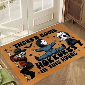 Horror Character Design Doormat, Humorous Entrance Rug, High-end Design Highly Absorbent Floor Mats, Anti-slip Quick drying Soft Carpets, Suitable for Multi-scenario, Indoor Outdoor Entrance Carpet Home Decor, Gifts for Family and Friends Christmas