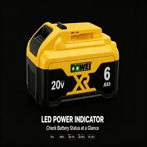 DEWALT 20V MAX XR 6.0Ah Lithium-Ion Battery Replacement for DeWalt Tools – High Capacity, Long Runtime, Fast Charging Power Pack