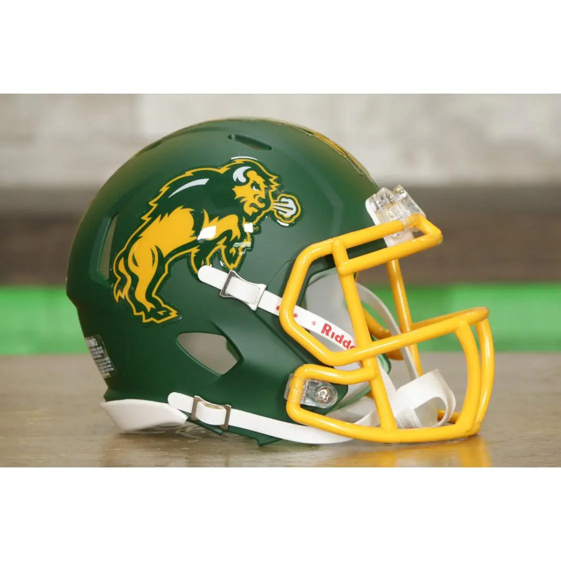 North Dakota State Bison Riddell Speed Half-Scale Collectible Mini-Helmet - Matte Team Colors, Unisex Authentic Look Collectible Helmet, Sports & Outdoor Protective Gear Accessory, Easy to Collect, Ideal Gift