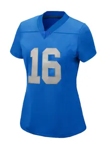 Women's Detroit #16 Football Jersey,Loose-Fit Sporty Letter Embroidered Short Sleeve T-Shirt, Sports Top, Breathable Quick-Dry Fabric, Ideal for Outdoor Sports & Daily Wear