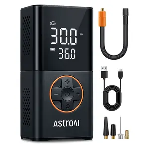 【Valentine's Day Gift】AstroAI L7 Tire Inflator Portable Air Compressor with Digital Dual Values Display, 150 PSI, LED Lights, Suitable for Cars, Motorcycles, Bikes, Balls