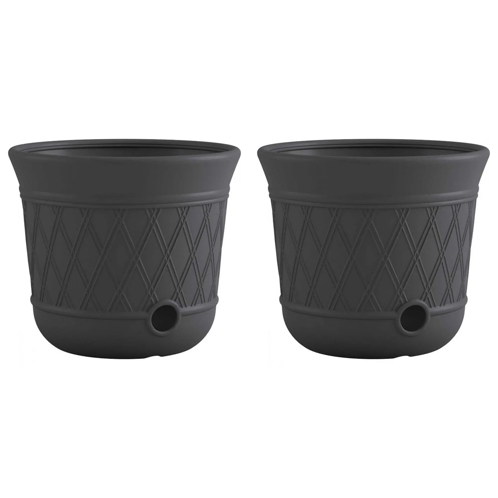 Suncast 14 x 12 Inch Decorative Hideaway Garden Hose Storage Pot, Gray (2 Pack) Suncast 14 x 12 Inch Decorative Hideaway Garden Hose Storage Pot, Gray (2 Pack)