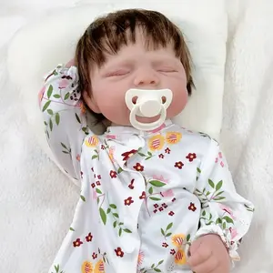 19 Inch Full Silicone Vinyl Reborn Baby Dolls Realistic Newborn Asleep Babies That Look Real Lifelike Baby Born Toy for Kids Women Collectors