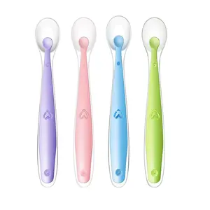 2pcs/4pcs 1st Stage Baby Silicone Spoon, Soft Tip Baby Feeding Spoon,Self Feeding Utensils for Kids Toddlers Training, Silicone Utensils Set