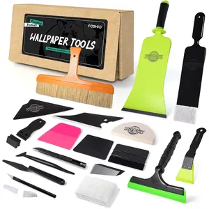FOSHIO Vinyl Wrap Tool Kit - Professional PPF, Window Tint & Car Wrap Tools Set, Includes Bulldozer/Mini/Corner/Felt Squeegees, Scrubber, Tint Brush, Craft Knives, Plastic Blades for Car Wrapping