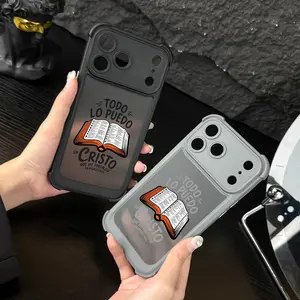 FILIPENSES 4:13 Phone case for iPhone 17Pro Max Air 16E 15Plus 14 13 cases, Four-corner anti-drop airbags, God's Gift, Faith, personality, Gradient, Protective Silicone Cover, Protection Durable, Shockproof Drop.WC77