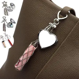 Fashionable Lipstick Case with Mirror, 3-In-1 Multi-Purpose Decorative Chain, Stylish Accessory for Makeup Essentials, Cosmetic Bag, Cosmetic Pouch