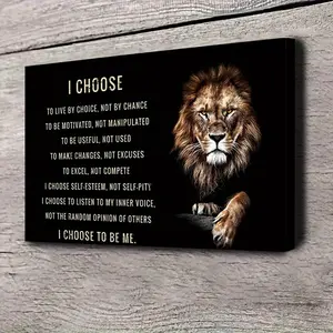 [Hanging Art]2D Flat, 1pc, Framed, Featuring Uplifting Lion Quotes. This Motivational Art wall art Is Perfect for Decorating Your for home Or Office And Makes a Great Gift for Anyone in Need of Inspiration. Canvas Prints