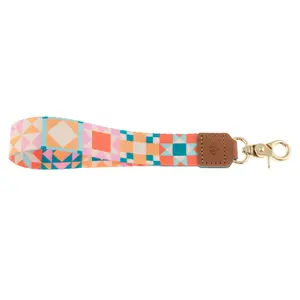 Quilt Blocks Lanyard Keychain