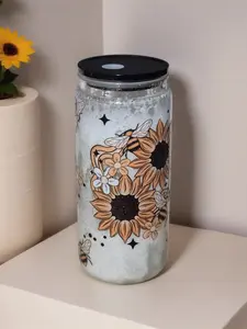 Sunflower & Bee Snow Globe with Lava Drip - Nature-Inspired Decor for Home - Unique Lava Drip Effect - Ideal for Nature Lovers - Option to purchase upgrade lid with Bee's