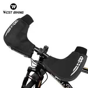 WEST BIKING Waterproof Winter Bicycle Gloves Windproof Warm Safty Gloves MTB Cycling Handlebar Mittens Cycling Riding Gloves