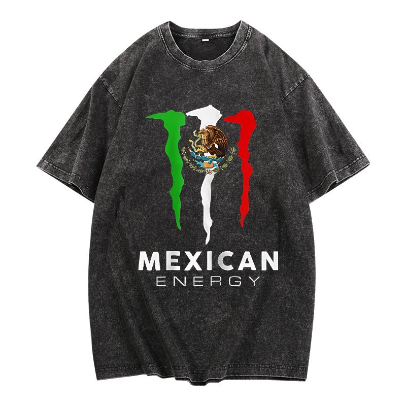 MEXICO FLAG MEXICAN ENERGY DRINK LOGO T-SHIRT
