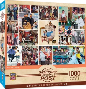 Saturday Evening Post Rockwell Collage 1000 Piece Jigsaw Puzzle