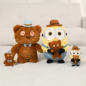 Cute Minions Gentleman Tim Bear Plush Keychain, Stylish Pendant Accessories for Backpack & Handbag, Lovely Collectible Ornament, Perfect Holiday & Daily Gift for Kids and Fans