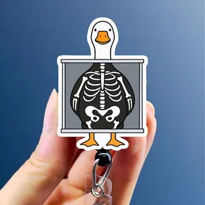 Silly Xray Goose Badge Reel, Xray Girl Creations, Radiology Badge Clip, Xray Tech ID Holder, Cute Badge reel for Radiology Techs. Retractable swivel clip with a 360 rotation.  Badge pull