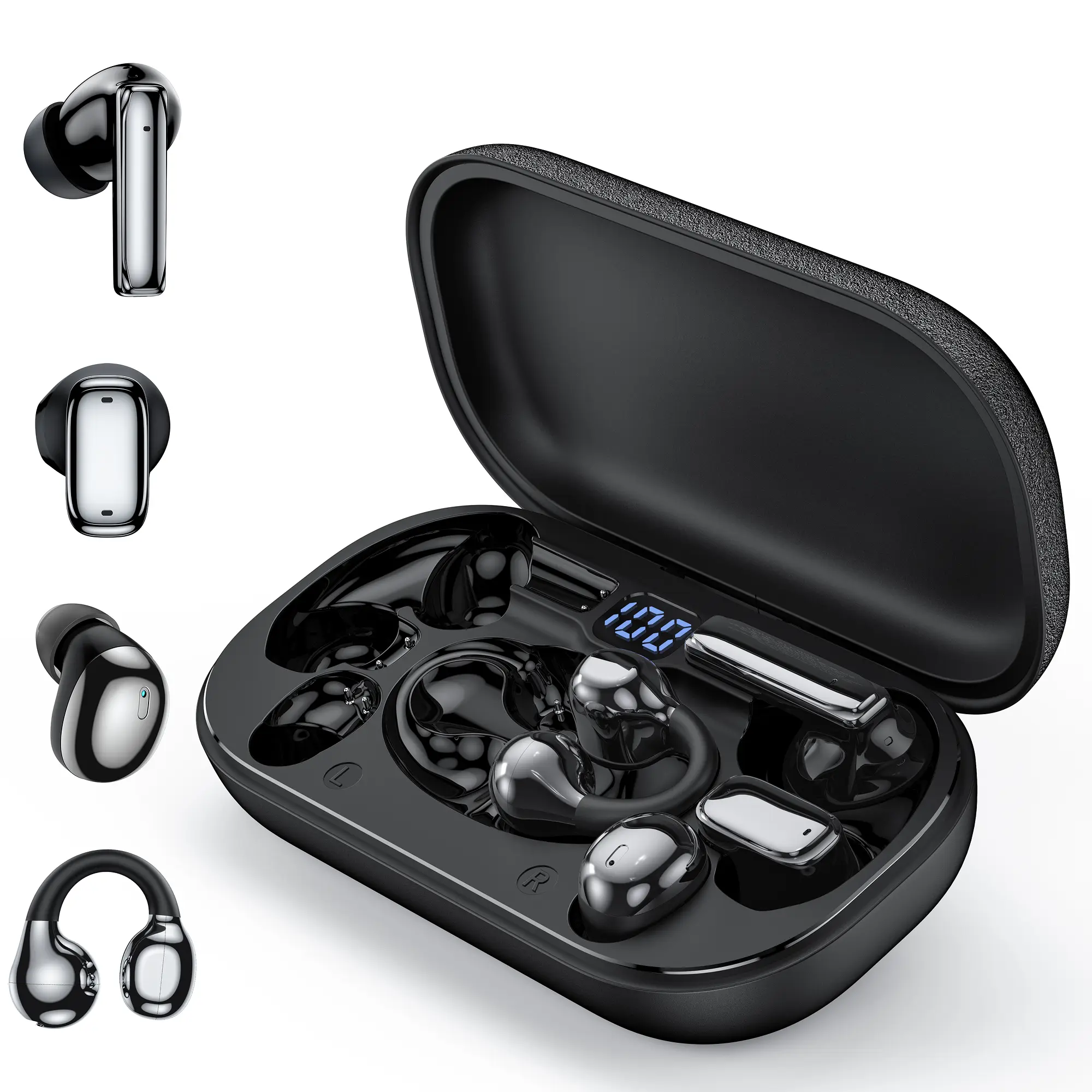 Asus adol 4-in-1 Wireless Earbuds Set – Spatial Audio, Zero Latency, Perfect for Side Sleepers & Workouts, 4 Wearing Styles