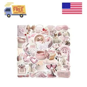 Coquette Stickers Pink Sticker for Girls Teens, 50PCS