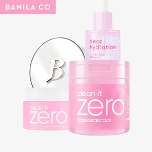 Banila Co Glam Up Base Bundle - Glow Routine with Original Cleansing Balm, Pink Hydration Toner Pads, Crystal Glow Essence, & Covericious Ultimate Cover Cushion