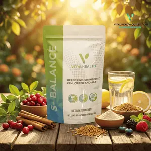 Vital Health S-Balance - Berberine Cinnamon & Alpha Lipoic Acid ALA for Glucose Support Metabolism Wellness Supplement