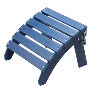 VEVOR Adirondack Ottoman,  18.7L x 18.9W x 13.8H Inch HDPE Plastic Folding Adirondack Ottoman, Weather-Resistant Foot Rest for Adirondack Chair, Widely Used for Outside Porch Pool Lawn Backyard, Blue
