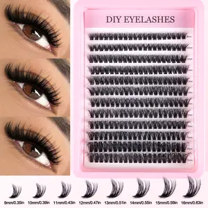 Professional Eyelash Extension Kit, Beginner-Friendly Full Set for Easy Home Use, Mixed Lengths D-Curl DIY Lash Extensions