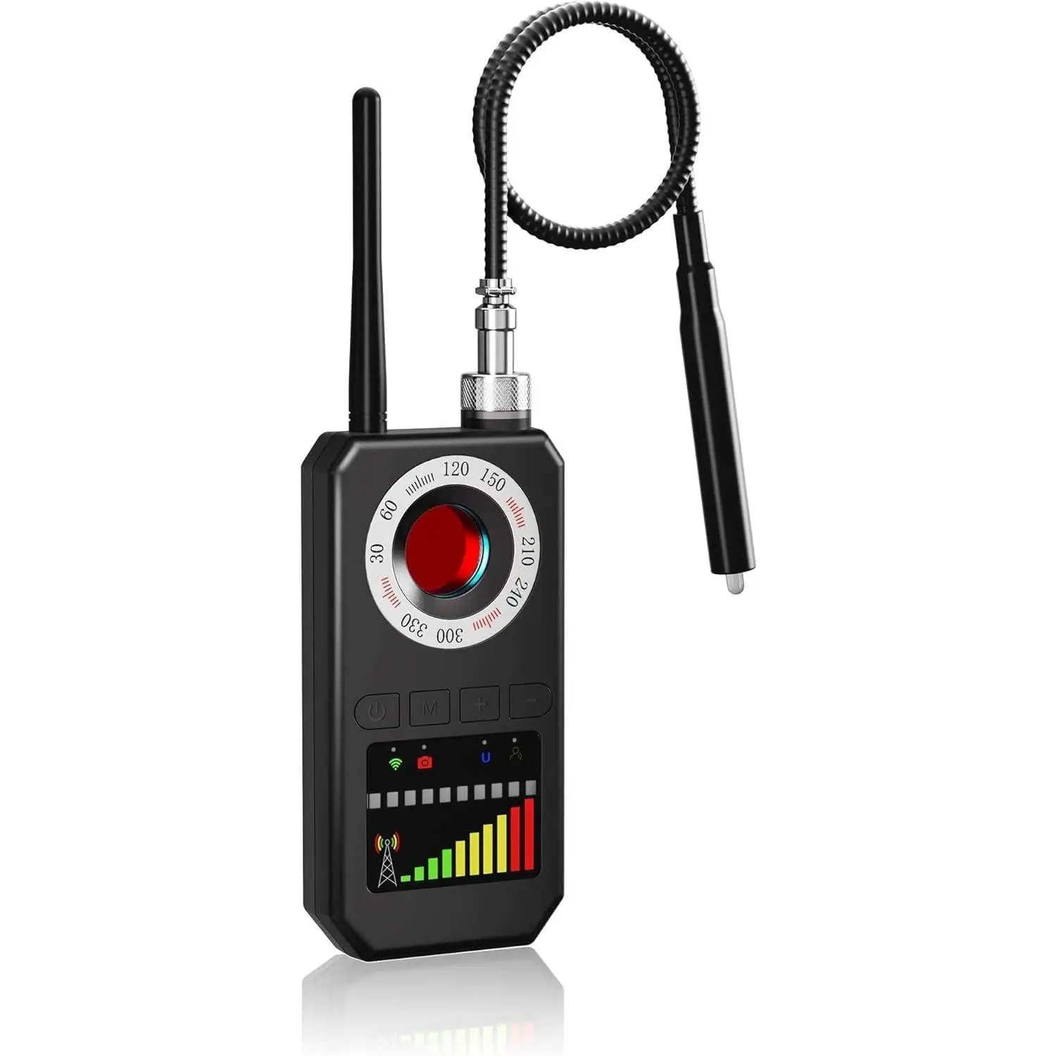 Hidden Camera Detectors,Bug Sweeper Detector, GPS Tracker Detector, rf Detector,Anti spy Detector,Listening Device Detector for Travel,Car,Bath,Office,Hotel to Protect Privacy;（Black）