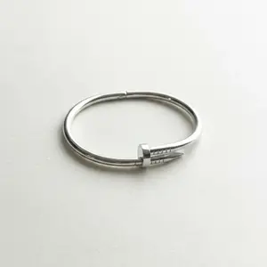 Nail Bangle - Simple Design, Round Shape, Plain Style, Fashion Accessory for Women