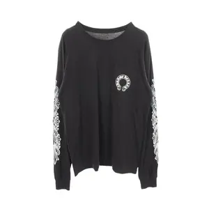 Pre-owned Chrome Hearts Cotton Small Leather Goods Horseshoe Floral Cross Long Sleeve T Shirt