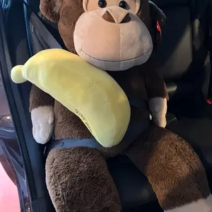 Car seat belt adjustable pillow for Kids 2+ & Adults - Banana