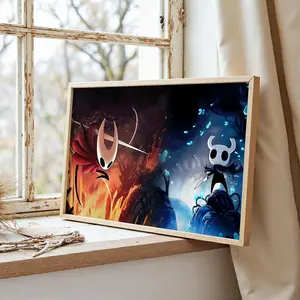 Hollow Knight Poster | Video Game Wall Art | SilkSong Poster| Gamer Room Decor | Game Poster Print | Home Wall Decor | Gift for Gamers,Twins,Brothers,Fate,Ice and Fire
