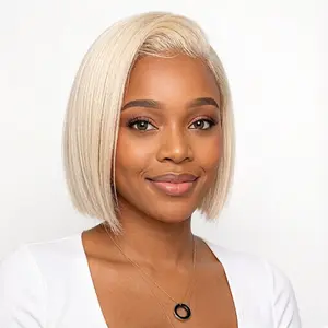 12 Inch 613 Blonde Bob Wig Human Hair 613 Lace Front Wig Human Hair 13x4 HD Transparent Straight Bob Wigs Pre Plucked With Baby Hair 200 Density 613 Short Bob Wigs for Women
