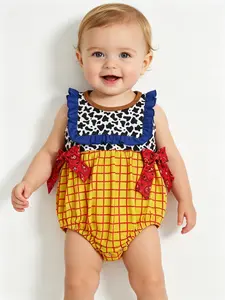 Toddler Girl Cartoon Bubble Romper– Breathable Summer Onesie   Farm Clothes Baby Clothes
