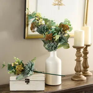 Set of 4 Hydrangea Succulent & Berry Picks By Valerie