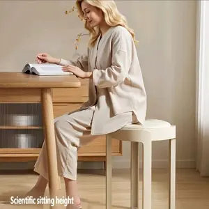 4-pack Household Plastic Stools, Stackable, Thickened, Anti-slip, High Stools, Durable And Sturdy, Living Room Dining Table Stools, Soft-covered Stools, Round Stools