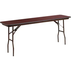 Flash Furniture  18 x 72 in. Rectangular High Pressure Mahogany Laminate Folding Training Table