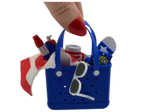 Mini 3D Printed Patriotic Bogg Beach Bag 3 Color Options Independence Day, 4th of July, USA, America, Miniverse Summer Desktop Decor Gift