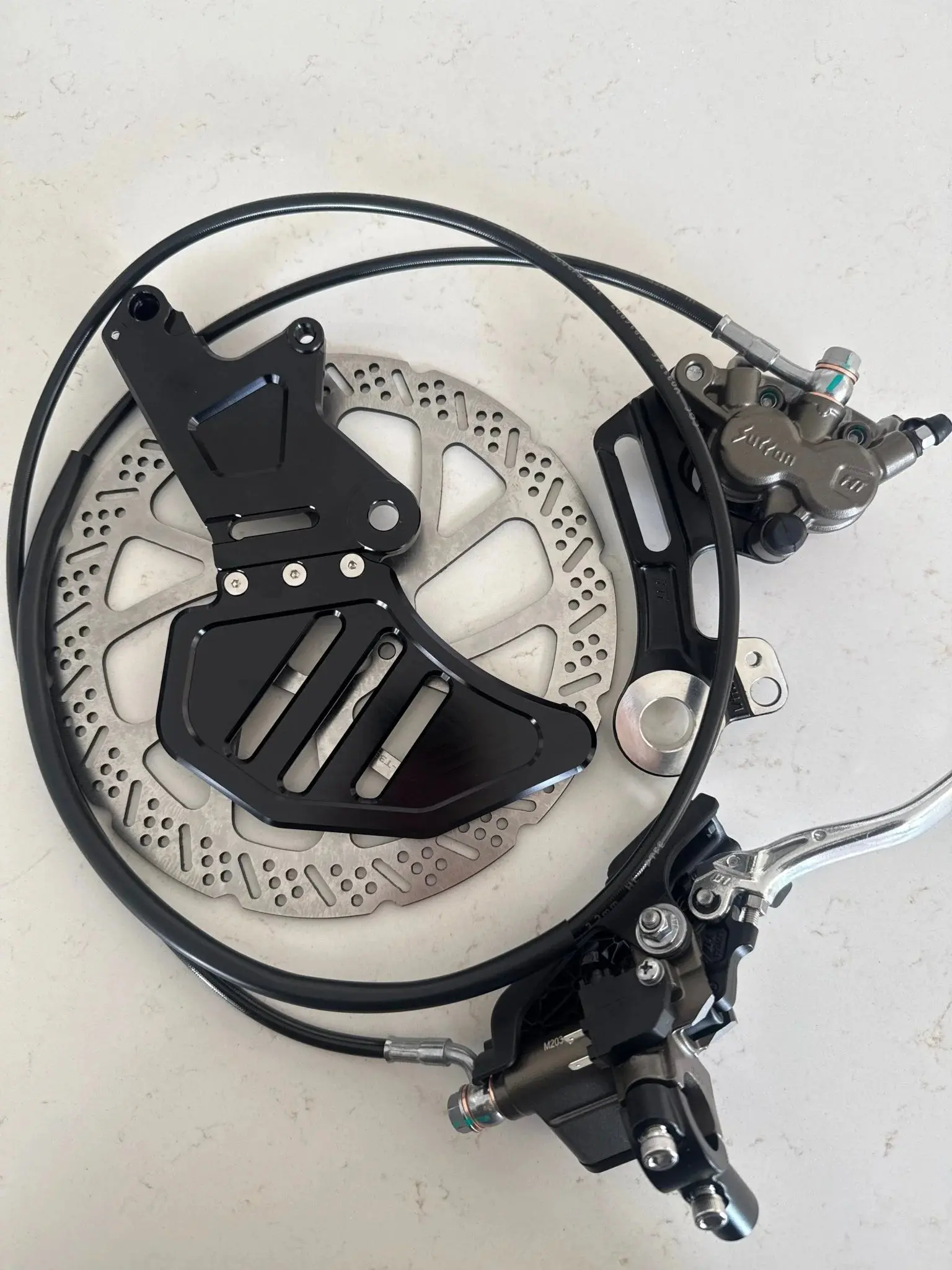 OEM Ultra Bee 6061-T6 Aluminum Bike Brakes Kit with Real Power Legitimate Caliper, 240mm, Compatible with Surron Light Bee, Surron LBX, 79 Bike, ERide Pro, ERide Pro 2.0, Brake Parts, Cycling, Rear Brake Assembly